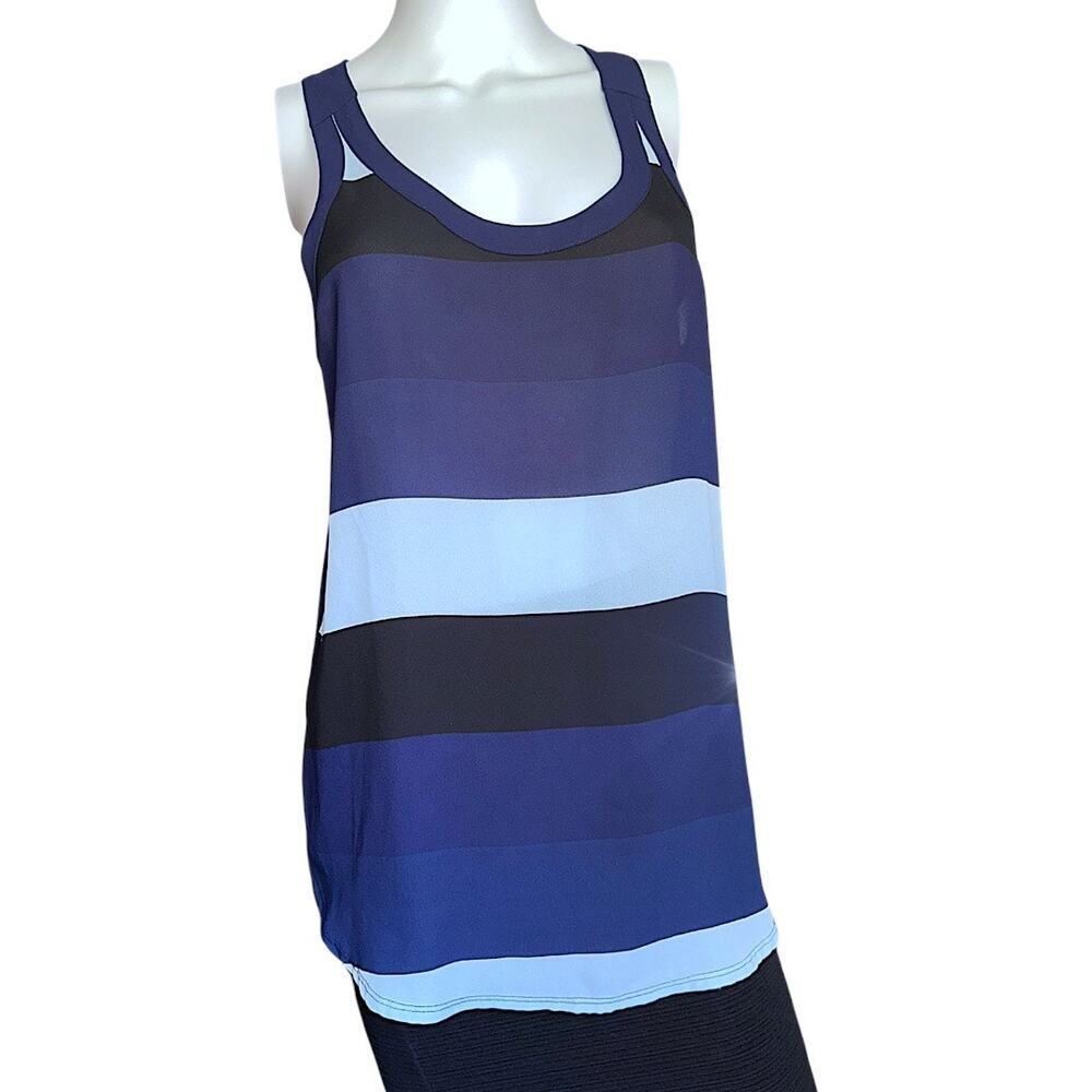 Express medium blue striped sleeveless chiffon cami​​